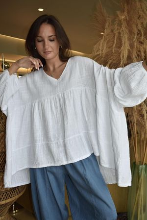 Suri Cushion Cotton Artist Smock White /20=